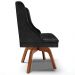 Kit 2 Cadeiras Decorativas Sala de Jantar Base Giratória de Madeira Firenze PU Preto Brilho/Natural G19 - Gran Belo
