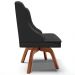 Kit 2 Cadeiras Decorativas Sala de Jantar Base Giratória de Madeira Firenze PU Preto Fosco/Natural G19 - Gran Belo