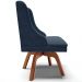Kit 2 Cadeiras Decorativas Sala de Jantar Base Giratória de Madeira Firenze Suede Azul Marinho/Natural G19 - Gran Belo