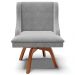 Kit 2 Cadeiras Decorativas Sala de Jantar Base Giratória de Madeira Firenze Suede Cinza/Natural G19 - Gran Belo
