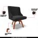 Kit 2 Cadeiras Decorativas Sala de Jantar Base Giratória de Madeira Firenze Suede Preto/Natural G19 - Gran Belo