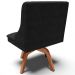 Kit 2 Cadeiras Decorativas Sala de Jantar Base Giratória de Madeira Firenze Suede Preto/Natural G19 - Gran Belo