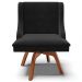 Kit 2 Cadeiras Decorativas Sala de Jantar Base Giratória de Madeira Firenze Suede Preto/Natural G19 - Gran Belo