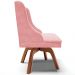 Kit 2 Cadeiras Decorativas Sala de Jantar Base Giratória de Madeira Firenze Suede Rosa Bebê/Natural G19 - Gran Belo