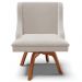Kit 2 Cadeiras Decorativas Sala de Jantar Base Giratória de Madeira Firenze Veludo Cinza/Natural G19 - Gran Belo