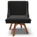 Kit 2 Cadeiras Decorativas Sala de Jantar Base Giratória de Madeira Firenze Veludo Preto/Natural G19 - Gran Belo