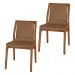 Kit 2 Cadeiras Decorativas Sala de Jantar Madeira Maciça Bruyne PU Sintético Marrom G13 - Gran Belo