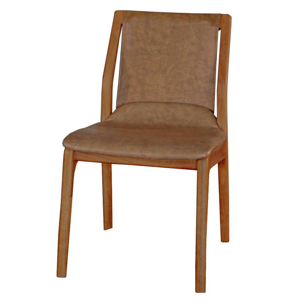 Kit 2 Cadeiras Decorativas Sala de Jantar Madeira Maciça Bruyne PU Sintético Marrom G13 - Gran Belo