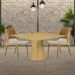 Kit 2 Cadeiras Decorativas Sala de Jantar Madeira Maciça Bruyne PU Sintético/Linho Marrom/Bege G13 - Gran Belo