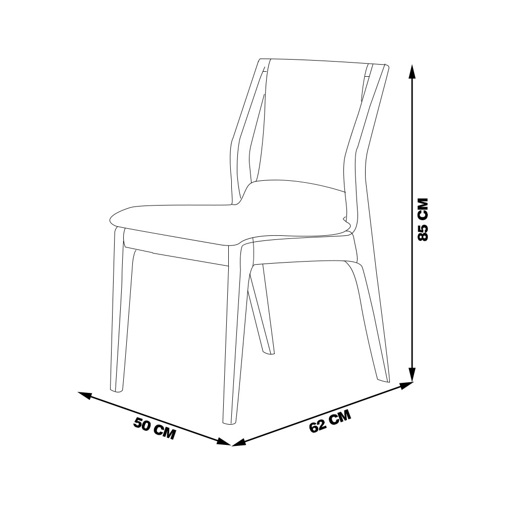 Kit 2 Cadeiras Decorativas Sala de Jantar Madeira Maciça Bruyne PU Sintético/Linho Marrom/Bege G13 - Gran Belo