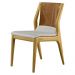 Kit 2 Cadeiras Decorativas Sala de Jantar Madeira Maciça Bruyne PU Sintético/Linho Marrom/Bege G13 - Gran Belo
