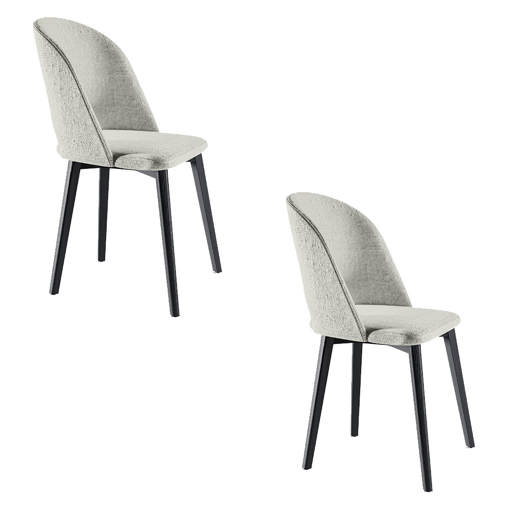Kit 2 Cadeiras Decorativas Sala de Jantar Madeira Maciça Hadassa Linho Bege/Ébano G13 - Gran Belo