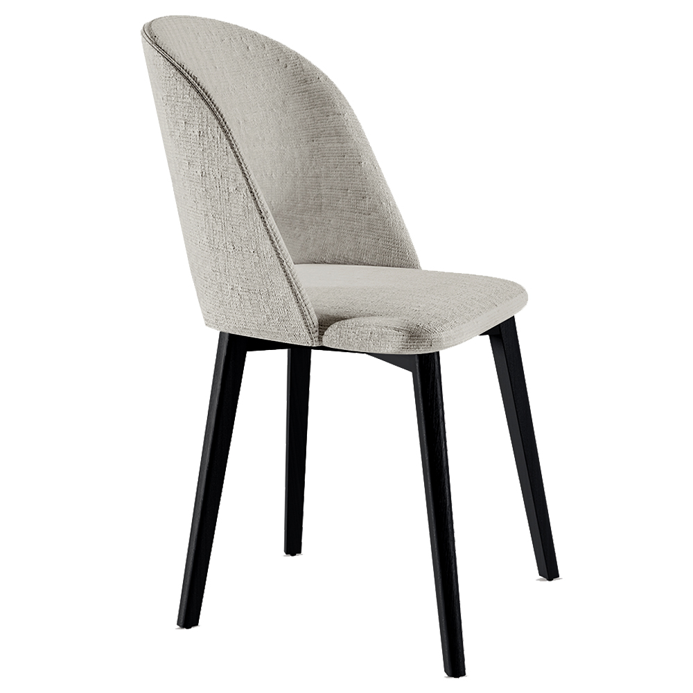 Kit 2 Cadeiras Decorativas Sala de Jantar Madeira Maciça Hadassa Linho Bege/Ébano G13 - Gran Belo