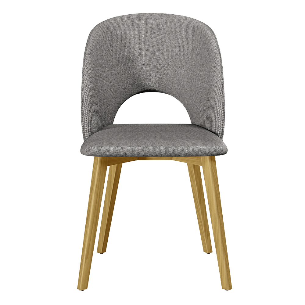 Kit 2 Cadeiras Decorativas Sala de Jantar Madeira Maciça Hadassa Linho Cinza/Freijó G13 - Gran Belo