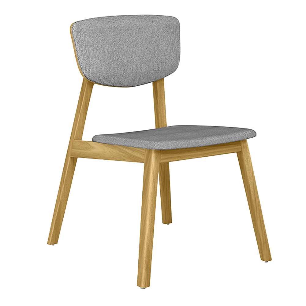 Kit 2 Cadeiras Decorativas Sala de Jantar Madeira Maciça Lang Linho Cinza/Freijó G13 - Gran Belo