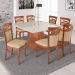 Kit 2 Cadeiras Decorativas Sala de Jantar Minos Madeira Maciça com Puxador Poliéster Creme G42 - Gran Belo
