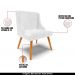 Kit 2 Cadeiras Decorativas Sala de Jantar Pés Palito de Madeira Firenze PU Branco Brilho/Natural G19 - Gran Belo
