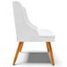 Kit 2 Cadeiras Decorativas Sala de Jantar Pés Palito de Madeira Firenze PU Branco Brilho/Natural G19 - Gran Belo