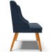 Kit 2 Cadeiras Decorativas Sala de Jantar Pés Palito de Madeira Firenze Suede Azul Marinho/Natural G19 - Gran Belo