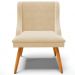 Kit 2 Cadeiras Decorativas Sala de Jantar Pés Palito de Madeira Firenze Suede Bege/Natural G19 - Gran Belo