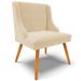 Kit 2 Cadeiras Decorativas Sala de Jantar Pés Palito de Madeira Firenze Suede Bege/Natural G19 - Gran Belo