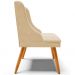 Kit 2 Cadeiras Decorativas Sala de Jantar Pés Palito de Madeira Firenze Suede Bege/Natural G19 - Gran Belo
