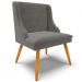 Kit 2 Cadeiras Decorativas Sala de Jantar Pés Palito de Madeira Firenze Suede Grafite/Natural G19 - Gran Belo