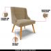 Kit 2 Cadeiras Decorativas Sala de Jantar Pés Palito de Madeira Firenze Suede Nude/Natural G19 - Gran Belo