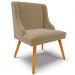 Kit 2 Cadeiras Decorativas Sala de Jantar Pés Palito de Madeira Firenze Suede Nude/Natural G19 - Gran Belo