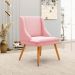 Kit 2 Cadeiras Decorativas Sala de Jantar Pés Palito de Madeira Firenze Suede Rosa Bebê/Natural G19 - Gran Belo