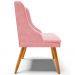 Kit 2 Cadeiras Decorativas Sala de Jantar Pés Palito de Madeira Firenze Suede Rosa Bebê/Natural G19 - Gran Belo