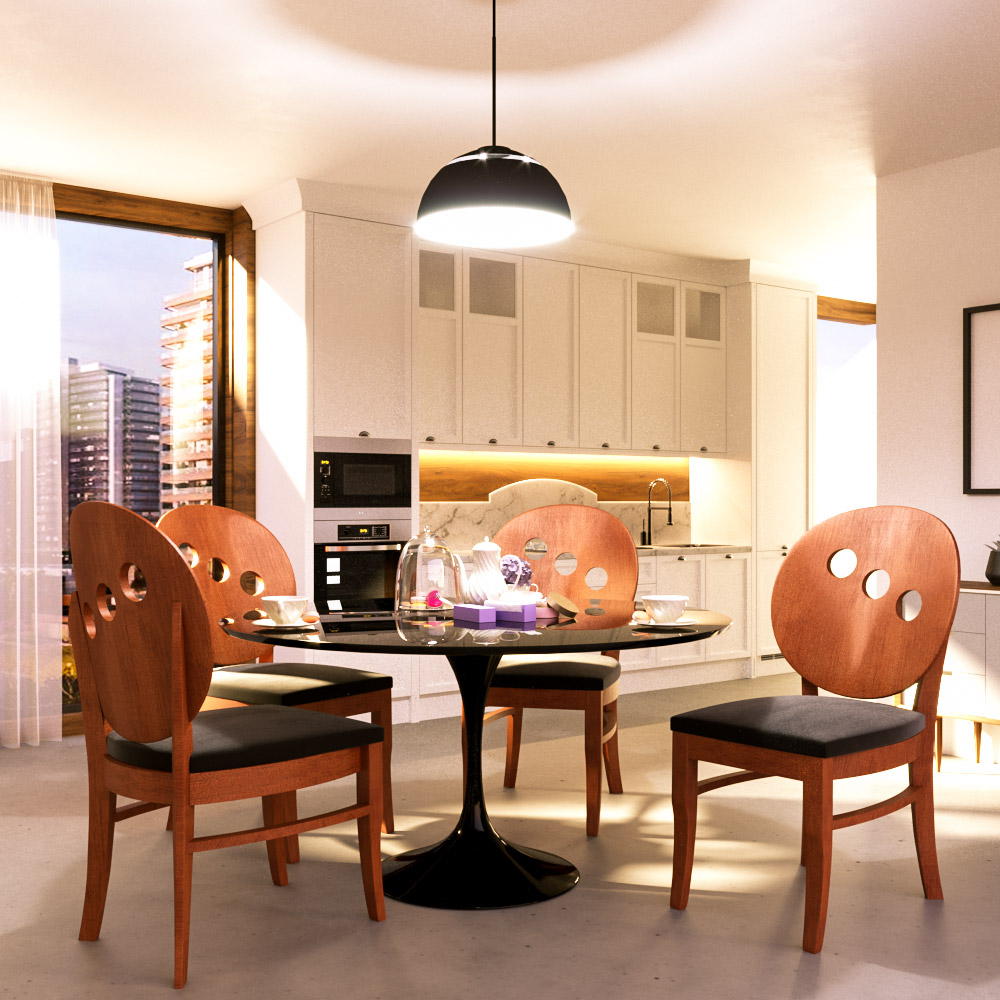 Kit 2 Cadeiras Decorativas Sala de Jantar Teseu Madeira Maciça Poliéster Preto/Imbuia G42 - Gran Belo