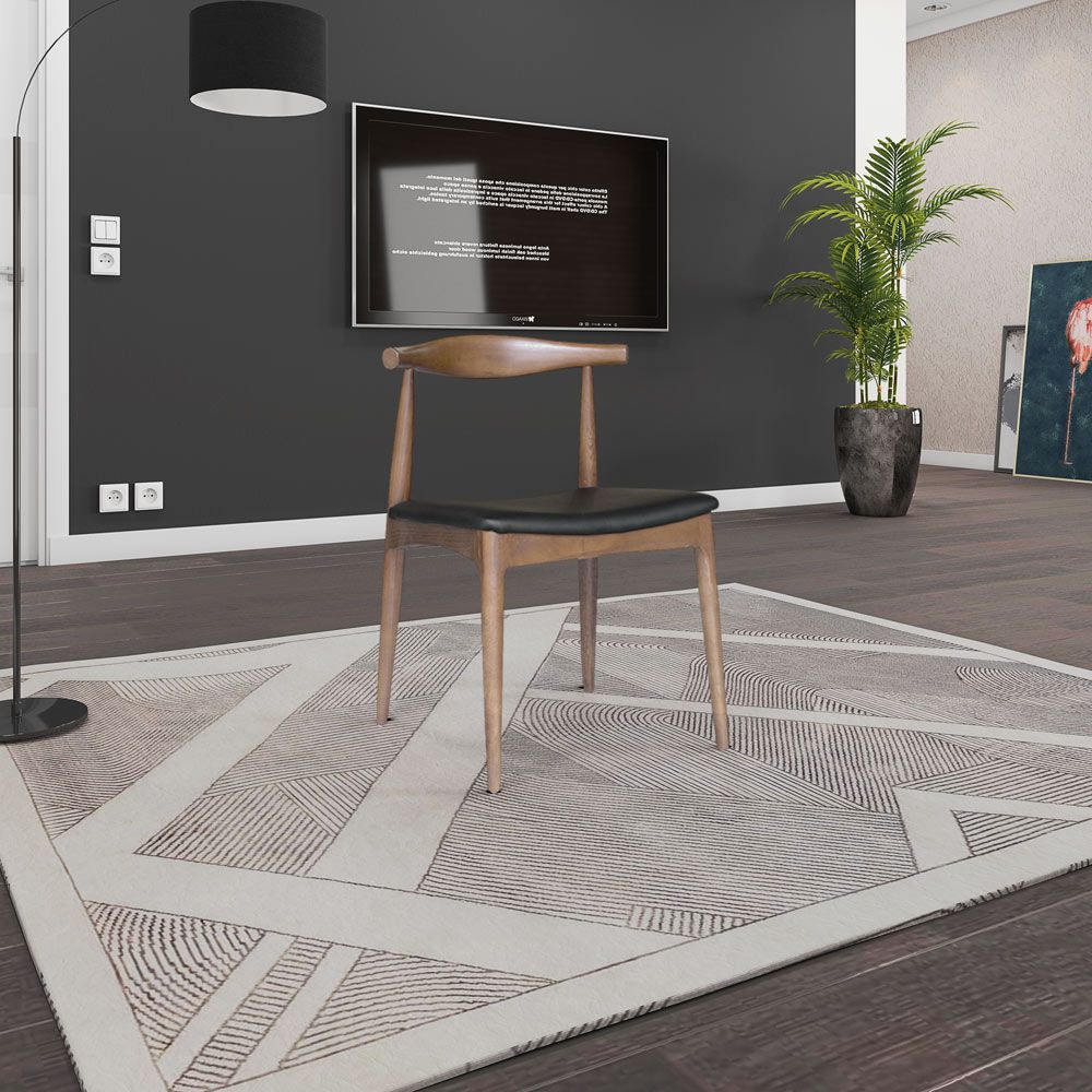 Kit 2 Cadeiras Decorativas Sala e Escritório Nami Madeira Bege - Gran Belo