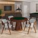 Kit 2 Cadeiras Sala de Jantar e Jogos Carteados Madeira Maciça Poker Linho Cinza/Imbuia G42 - Gran Belo