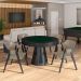 Kit 2 Cadeiras Sala de Jantar e Jogos Carteados Madeira Maciça Poker PU Nude/Preto G42 - Gran Belo
