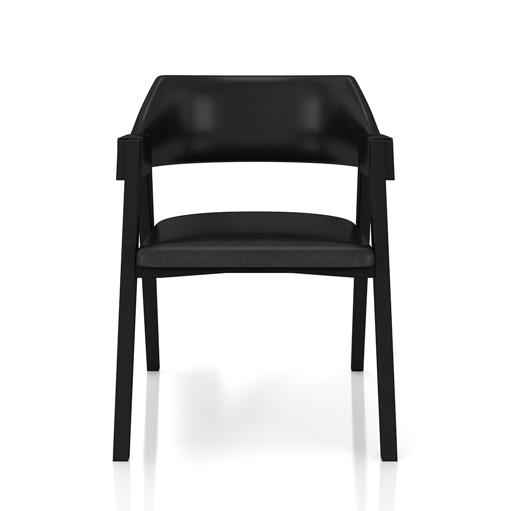 Kit 2 Cadeiras Sala de Jantar e Jogos Carteados Madeira Maciça Poker PU Preto/Preto G42 - Gran Belo