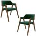 Kit 2 Cadeiras Sala de Jantar e Jogos Carteados Madeira Maciça Poker Veludo Verde/Nogueira G42 - Gran Belo