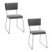 Kit 2 Cadeiras de Jantar Decorativa Base Aço Preto Luigi Linho Cinza G17 - Gran Belo
