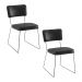 Kit 2 Cadeiras de Jantar Decorativa Base Aço Preto Luigi PU Preto G17 - Gran Belo