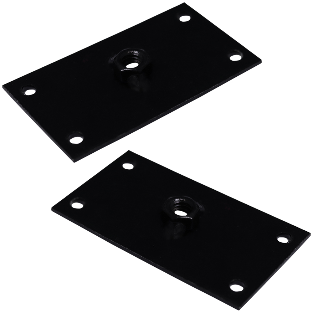 Kit 2 Chapinhas Chapa Reta Fixação Pés Palito Rosca 5/16 Preto G59