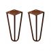 Kit 2 Pés de Metal 15 CM Hairpin Legs Mesas de Centro Puffs Bronze G41