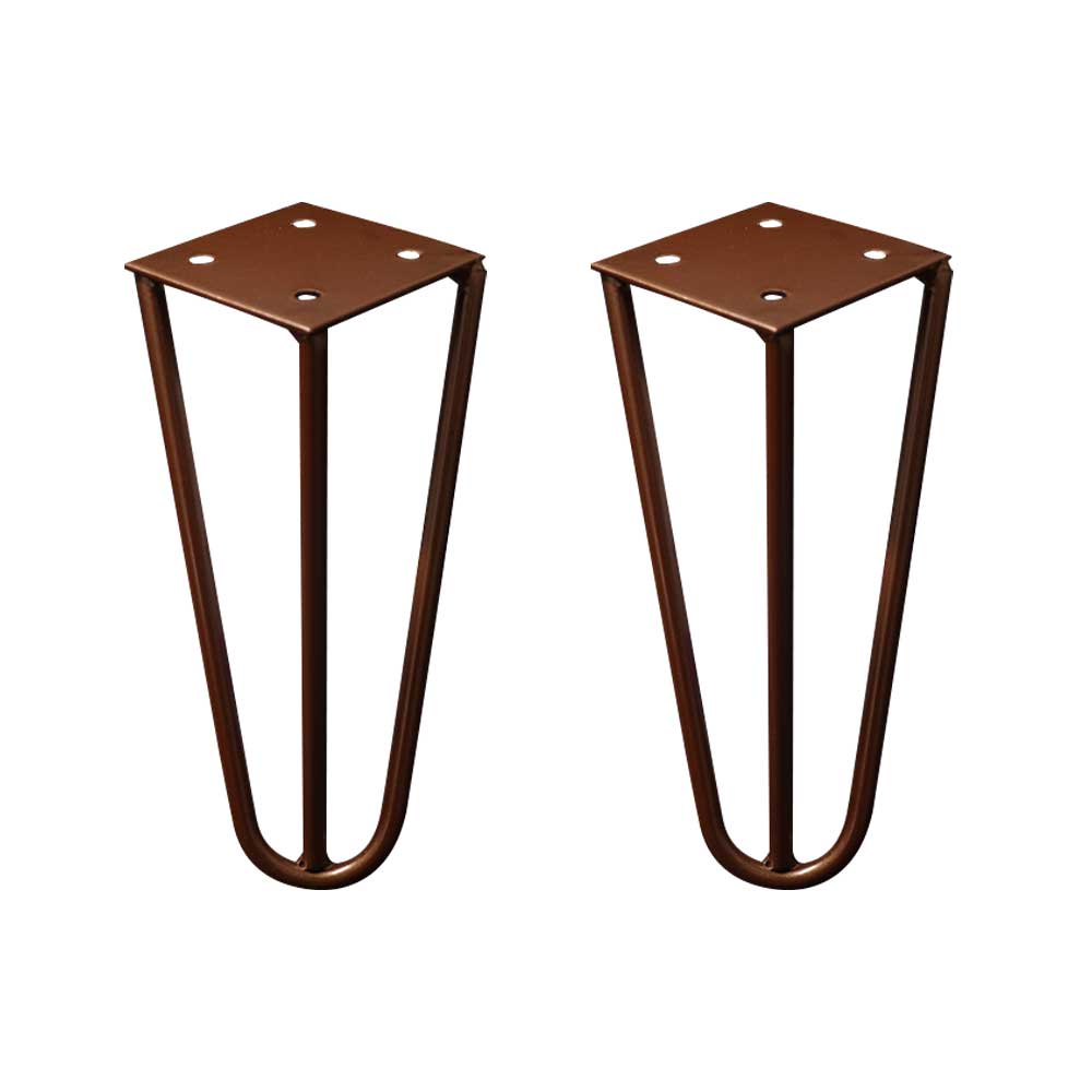 Kit 2 Pés de Metal 15 CM Hairpin Legs Mesas de Centro Puffs Bronze G41