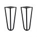 Kit 2 Pés de Metal 15 CM Hairpin Legs Mesas de Centro Puffs Preto G41