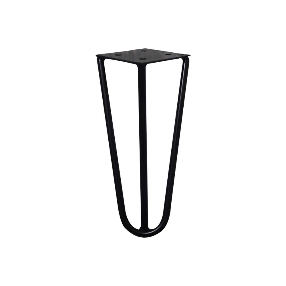 Kit 2 Pés de Metal 15 CM Hairpin Legs Mesas de Centro Puffs Preto G41