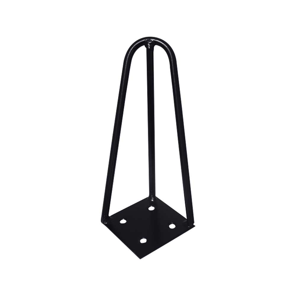 Kit 2 Pés de Metal 15 CM Hairpin Legs Mesas de Centro Puffs Preto G41