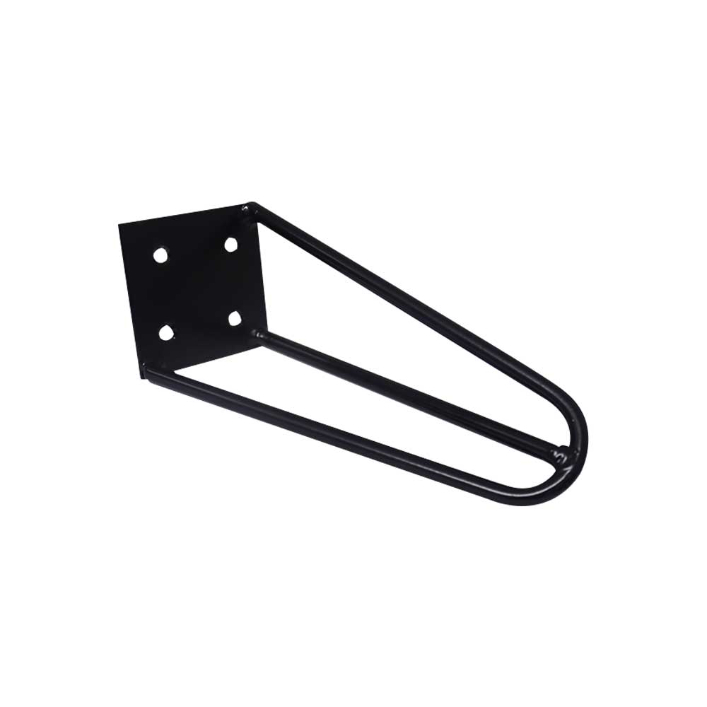 Kit 2 Pés de Metal 15 CM Hairpin Legs Mesas de Centro Puffs Preto G41