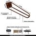 Kit 2 Pés de Metal 25 CM Hairpin Legs Rack e Puffs Bronze G41