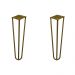 Kit 2 Pés de Metal 25 CM Hairpin Legs Rack e Puffs Dourado G41