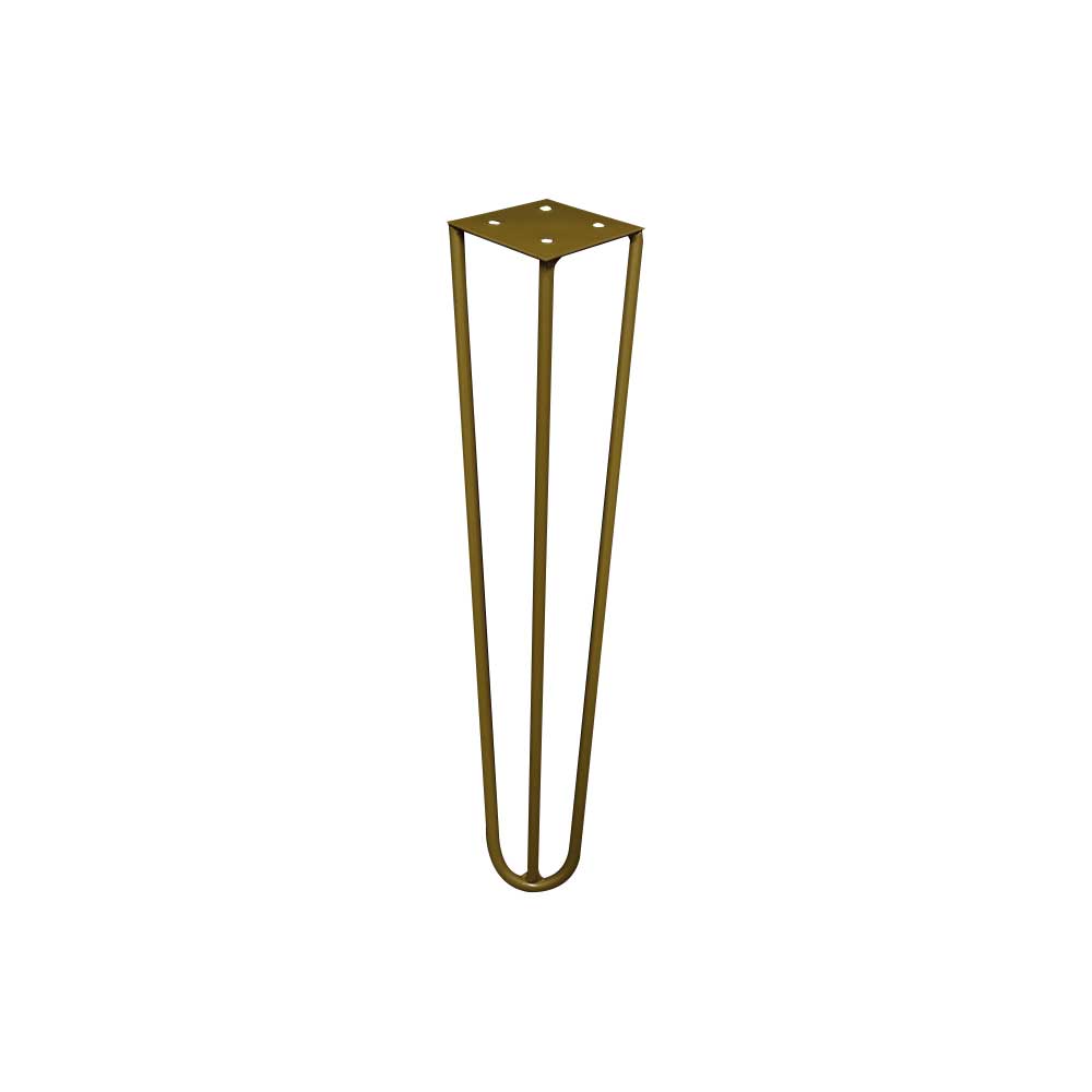 Kit 2 Pés de Metal 30 CM Hairpin Legs Mesa de Canto Rack e Puffs Dourado G41