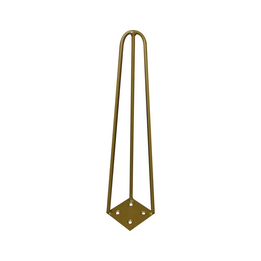 Kit 2 Pés de Metal 30 CM Hairpin Legs Mesa de Canto Rack e Puffs Dourado G41
